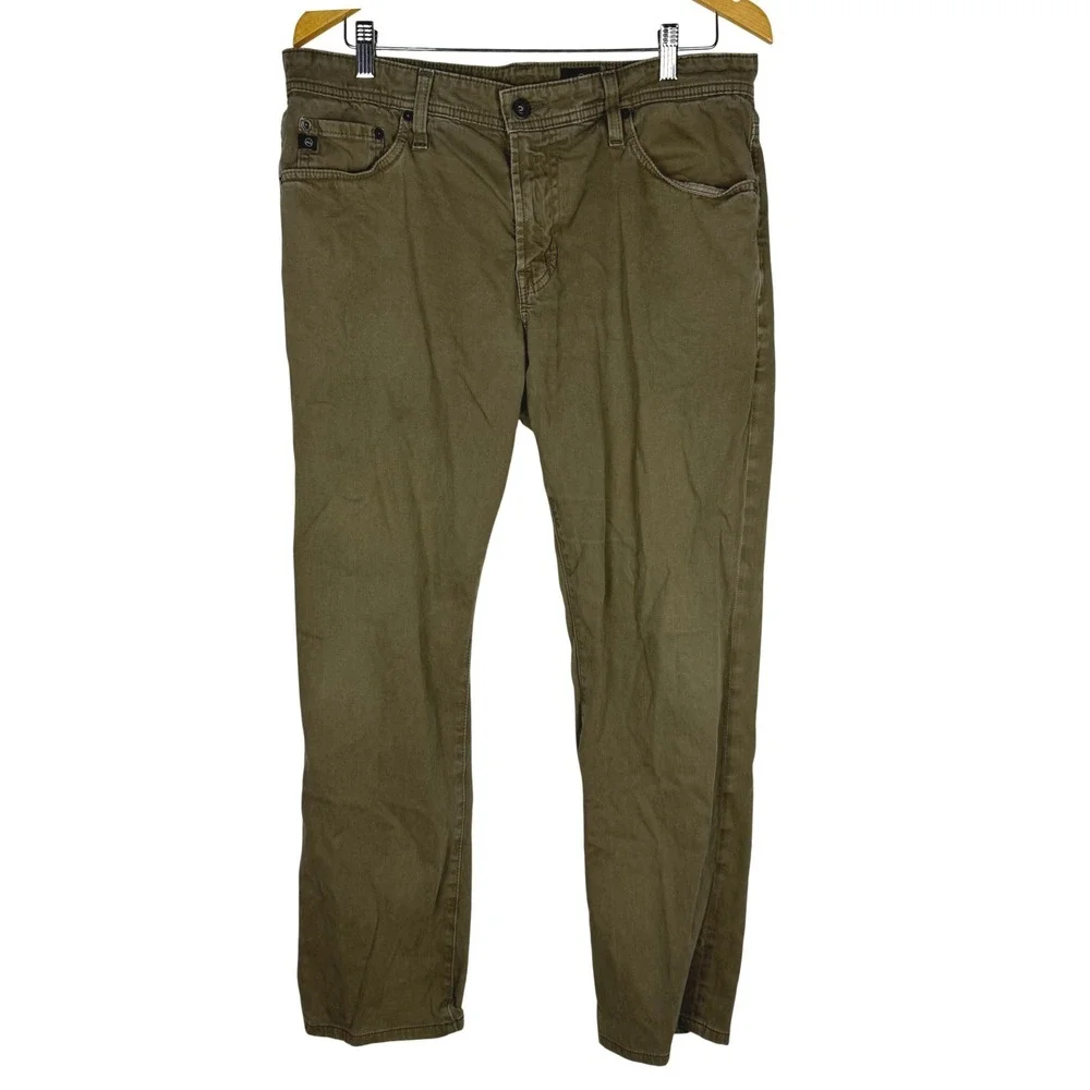 AG‎ Adriano Goldschmied The Graduate Tailored Leg Pants Mens 33x32 Army Green
